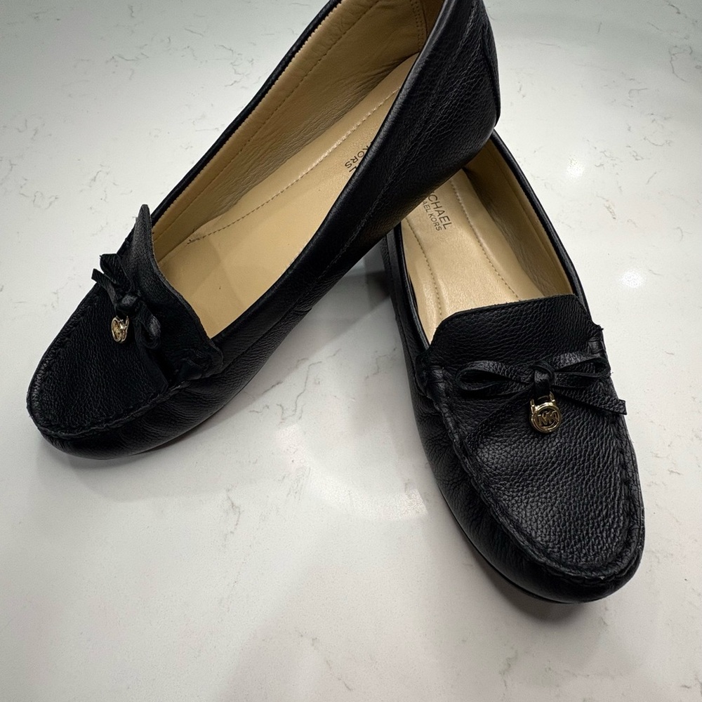 Michael Kors Black Leather Loafers for Women